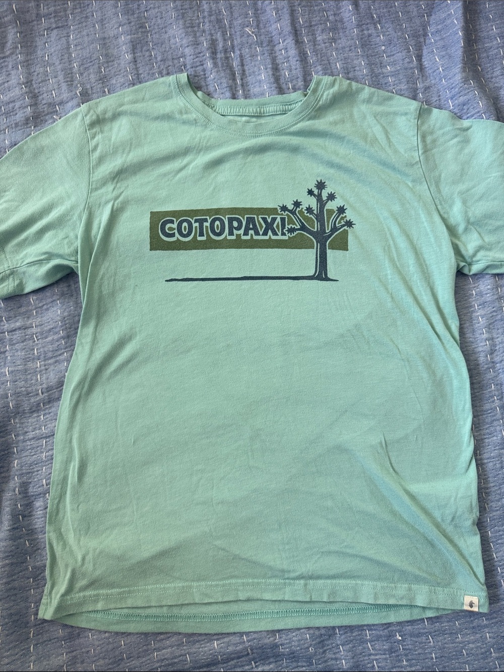 Cotopaxi Mint Green Tee with Forest Green Logo Mens Small 3/$20